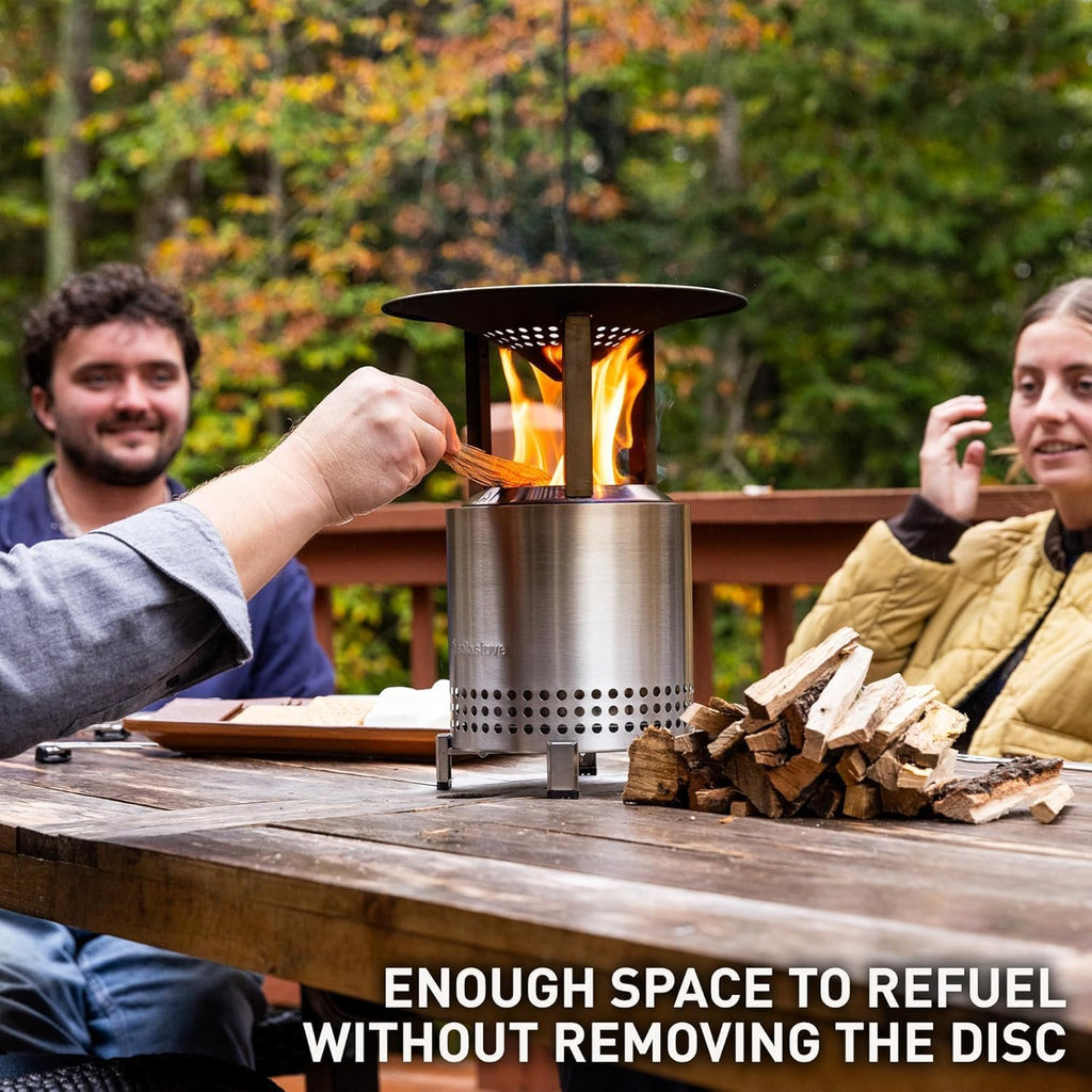 Solo Stove Mesa XL Mulberry Bundle | Tabletop Fire Pit with Stand, Heat Deflector, Accessory Pack & 1lb Wood Pellets | Portable Smokeless Outdoor Firepit for Patio, Camping & Backyard
