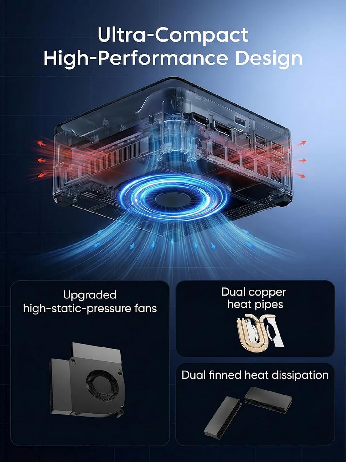 KAMRUI Hyper H2 Mini PC Windows 11 Pro, Intel Core 14450HX Mini Computer(10C/16T, 4.8GHz), 16GB RAM 512GB PCIe4.0 SSD, Triple 4K(USB-C/HDMI/DP), WiFi 6 BT5.2 Micro Desktop PC for Business Office