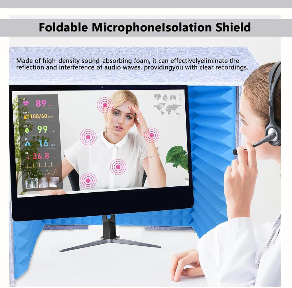 Desktop Soundproof Cover, Portable Recording Booth, Sound Isolation Room for Home Studio, for Microphone Recording Equipment Podcasts Singing Gaming and Broadcasting,Red