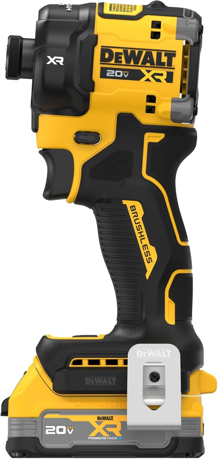 DEWALT 20V MAX XR 1/4 Inch Quiet Hydraulic Cordless Impact Driver Kit with POWERSTACK Battery and Charger (DCF870E1)