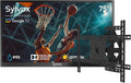 SYLVOX 75' Outdoor TV + Wall Mount Bundle, 4K HDR Waterproof Smart TV (Deck Pro 3.0) with Weatherproof Full-Motion Wall Mount, 1000 Nits, Voice Remote, for Partial Sun Patio