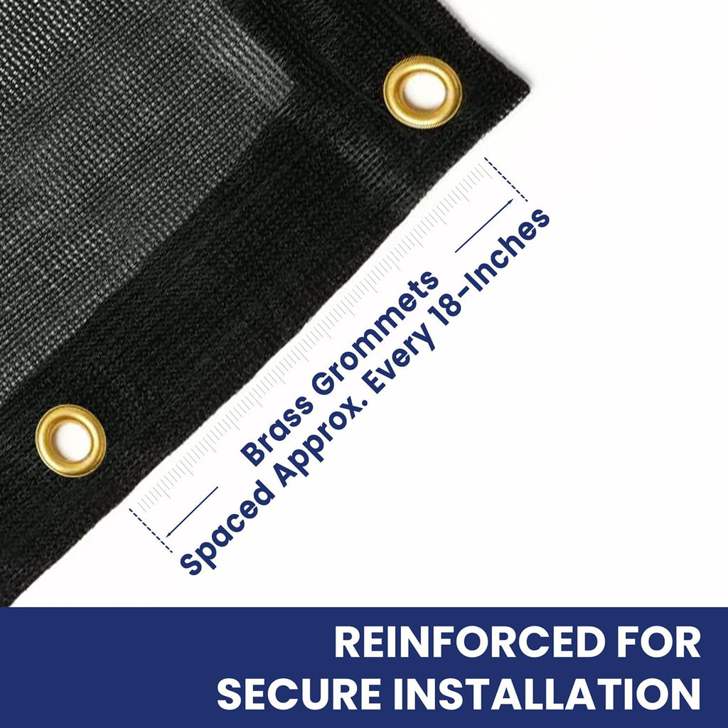 Tarps Now 8' x 16' Heavy Duty Mesh Tarp with 75% Shade and Brass Grommets - Multipurpose Protective Cover Tarpaulin with Air Flow for Tie Downs, Shade, Fences, Canopies, Dump Trucks - Black