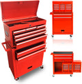 8-Drawer High Capacity Rolling Tool Chest, Removable Cabinet Storage Tool Box with Wheels and Drawers, Detachable Toolbox with Lock for Workshop Mechanics Garage