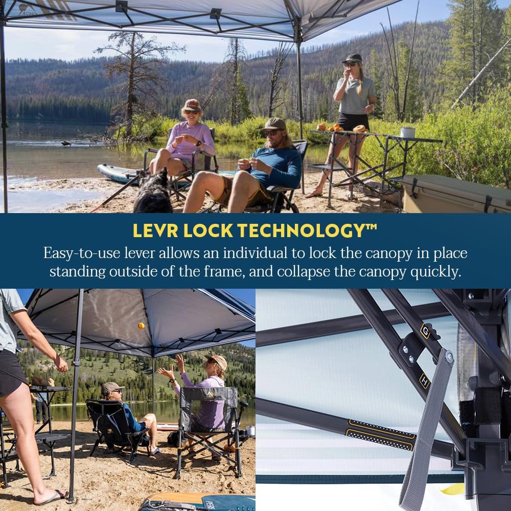 GCI Outdoor LevrUp Pop Up Canopy Tent, 8x8, Mercury Gray