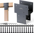 4 Pack Heavy Duty 6x6 (Actual 5.5'x5.5') Stainless Steel Post Caps Tie Bracket, Fit Connecting Wood Gazebo, Deck Patio Post and Wood Beams Bracket (Dark Ggray)