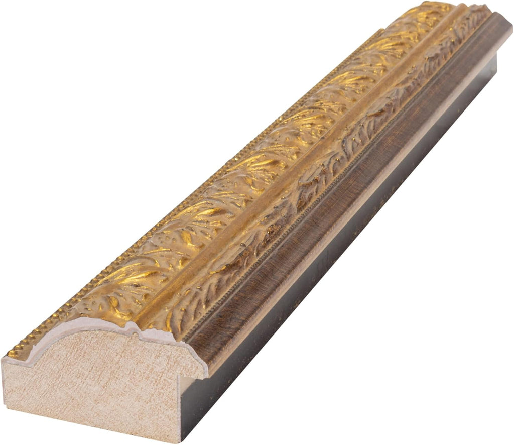 ArtToFrames Framed TV for Samsung Frame TV 55 inch. This Wide Frame is Gold Leaf Flower and is Compatible with the the FrameTV and Pro (Fits 2021-2025 FrameTV, 55 inch) WOMTV-5220-TV-27.91x48.74_ST
