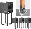 4Pack Heavy Duty Stainless Steels U-Shape Wet Concrete Fence Post Holder 6'x6' (Actual 5.5 'x5.5) Base Anchor Bracket with Air Flow Channel for Terrace Post Base,Fences, Wood Pergola [Patent Pending]