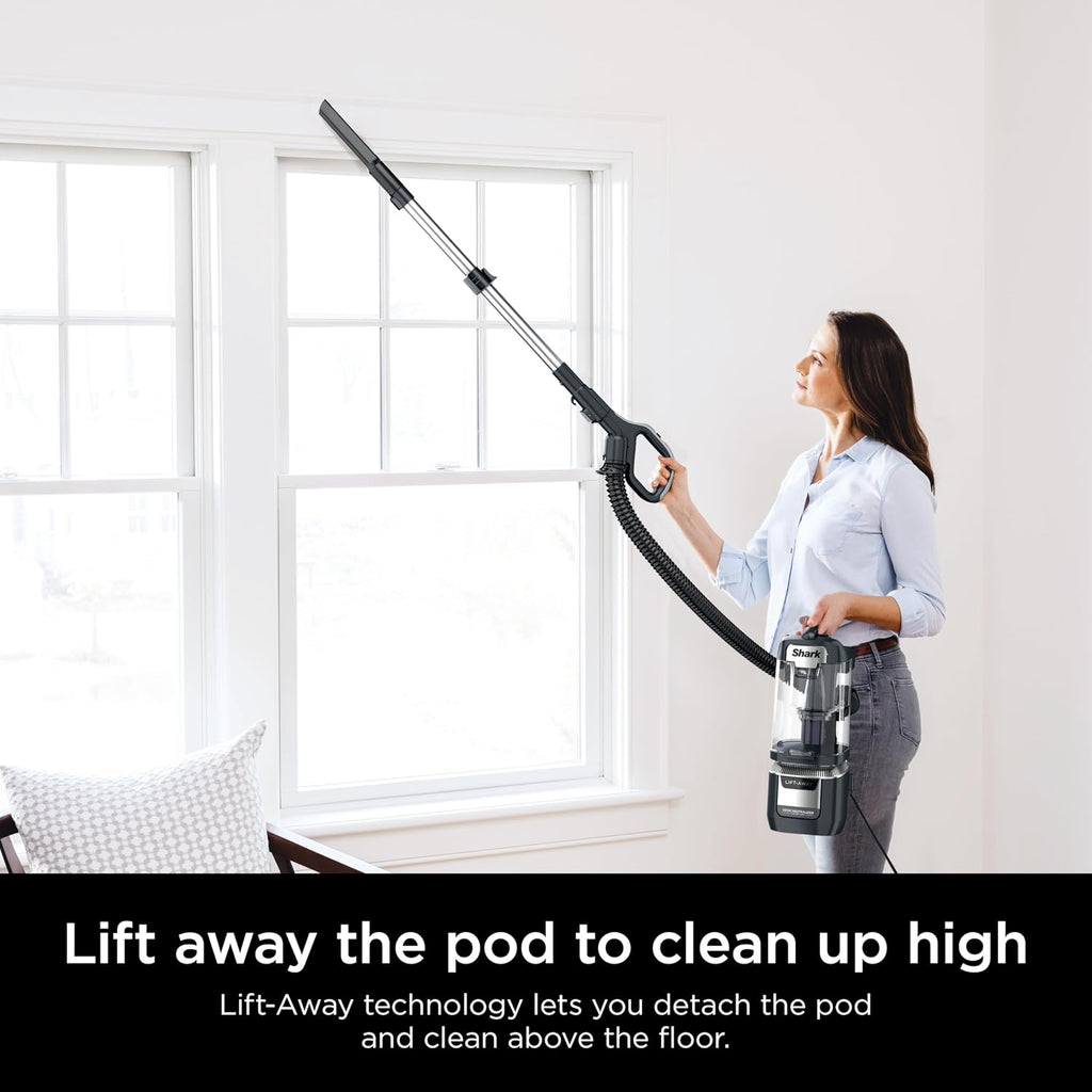 Shark Rotator Pet Pro Lift-Away ADV Upright Vacuum with HEPA Filter, DuoClean PowerFins HairPro and Odor Neutralizer Technology, Pet Hair Pickup, For Carpets & Hardfloors, Dark Grey, LA555