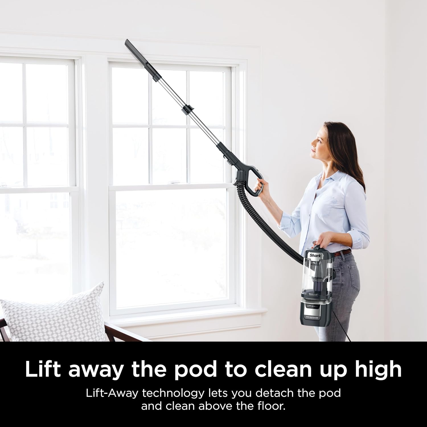 Shark Rotator Pet Pro Lift-Away ADV Upright Vacuum with HEPA Filter, DuoClean PowerFins HairPro and Odor Neutralizer Technology, Pet Hair Pickup, For Carpets & Hardfloors, Dark Grey, LA555