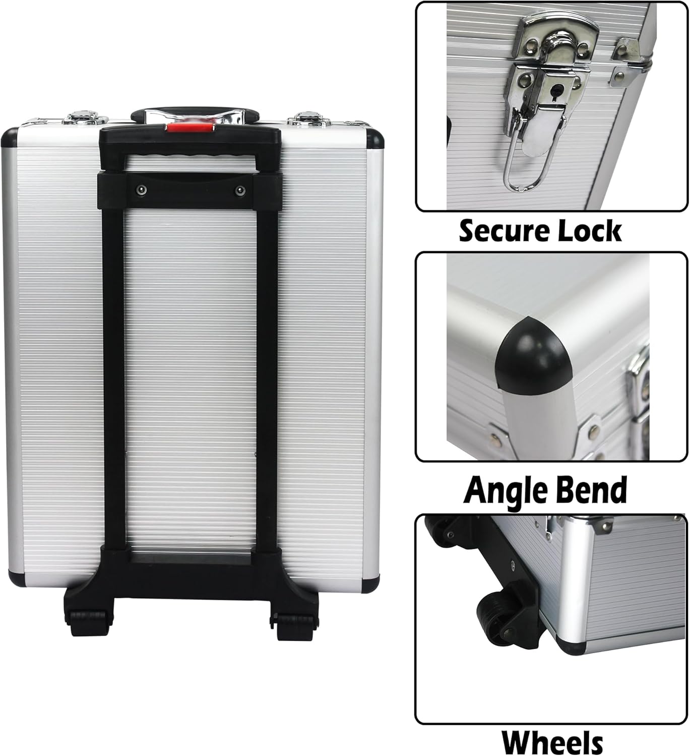 899pcs Rolling Tool Box Set with Lock,Rolling Trolley Case Tool Sets, 4 Layer of Tool Sets 90 Piece Tool Kits on Wheel, Wrench Socket Rolling Hand Tool Box Tool Kit for Garage,Repair Kit(White)