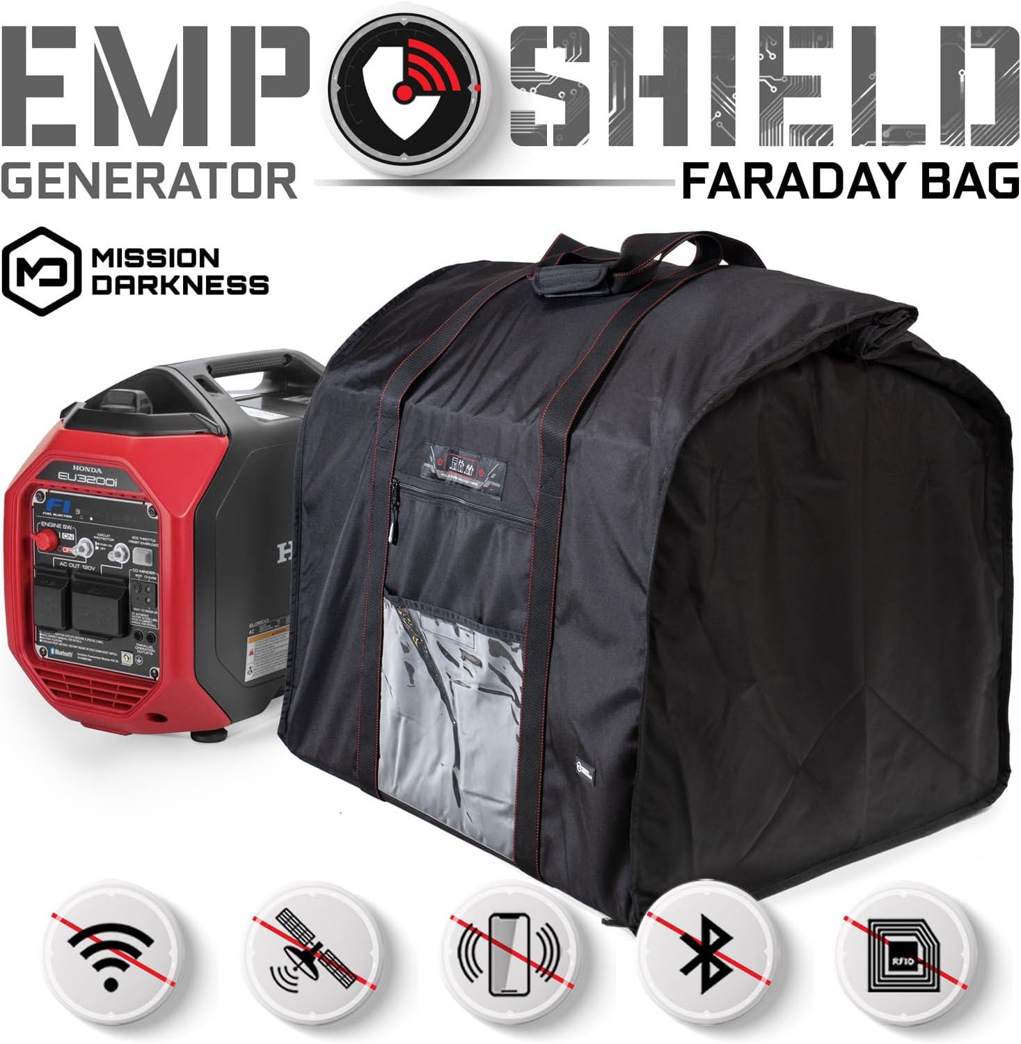 Mission Darkness EMP Protection Faraday Bag Collection Includes Military-Grade XL Faraday Bags for Generators and Solar Panels // RF Shielding, EMP/CME Protection, Preparedness, Security