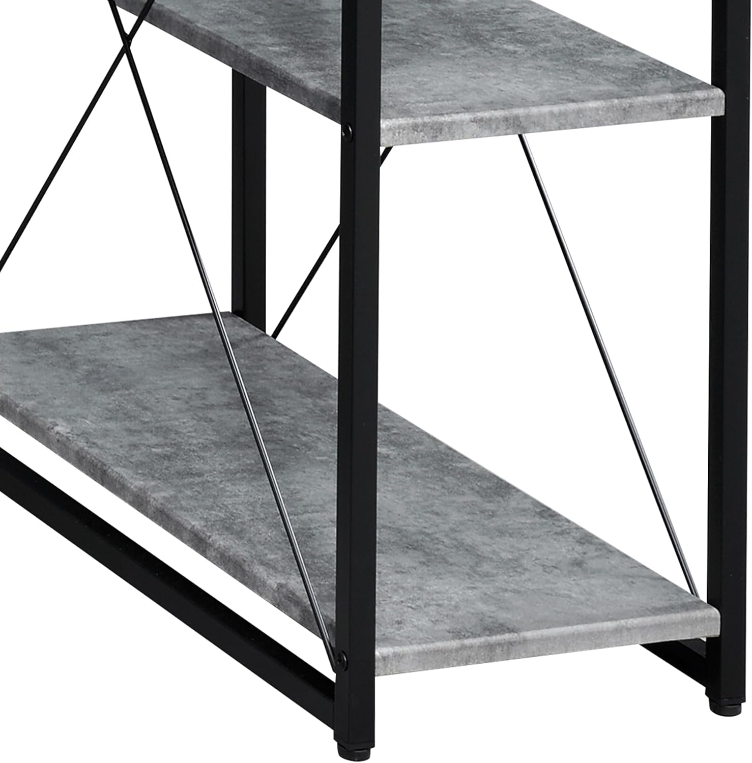 Modern Computer Desk with Hutch and Open Shelves, Foldable Adjustable Portable Gaming Study Desk Table with Wheels for Bedroom Office Student Sturdy Furniture,Grey-Wood