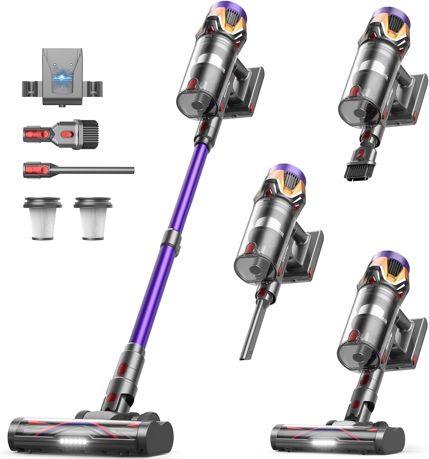 Cordless Vacuum Cleaner 55Kpa/650W/70Mins,1.8L Self Standing Stick Vacuum,Upgraded Vacuum Cordless with Hurricane Mode,Touch Screen,Anti-Tangle Wireless Vacuum,Vacuum Cleaners for Home/Pet Hair/Carpet
