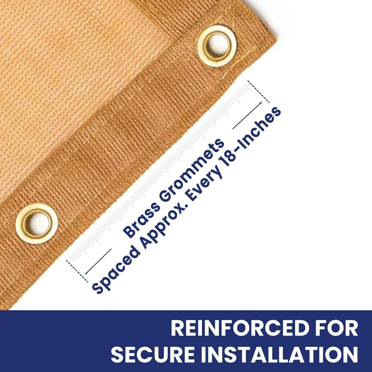 Tarps Now 10' x 20' Tan Mesh Tarp Heavy Duty - 6.8 oz Knitted HDPE - 75% Shade Cloth for Garden, Backyard, Patios - Brass Grommets - UV Resistant Breathable Privacy Screen, Sun Shades Outdoor Patio