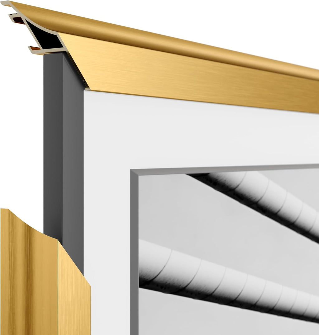 Pale Gold Scoop 75' Alloy Deco TV Frame - Compatible ONLY with Samsung The Frame TV and Pro TVs (Fits 2021-2026, LS03A, LS03B,LS03C,LS03D,LS03FA,LS03FW)