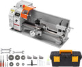 VEVOR 7'' x 16'' Metal Lathe Machine, 800W Precision Benchtop Power Metal Lathe, 150-2500 RPM Continuously Variable Speed, with 3.9'' 3-jaw Metal Chuck Come with Tool Box