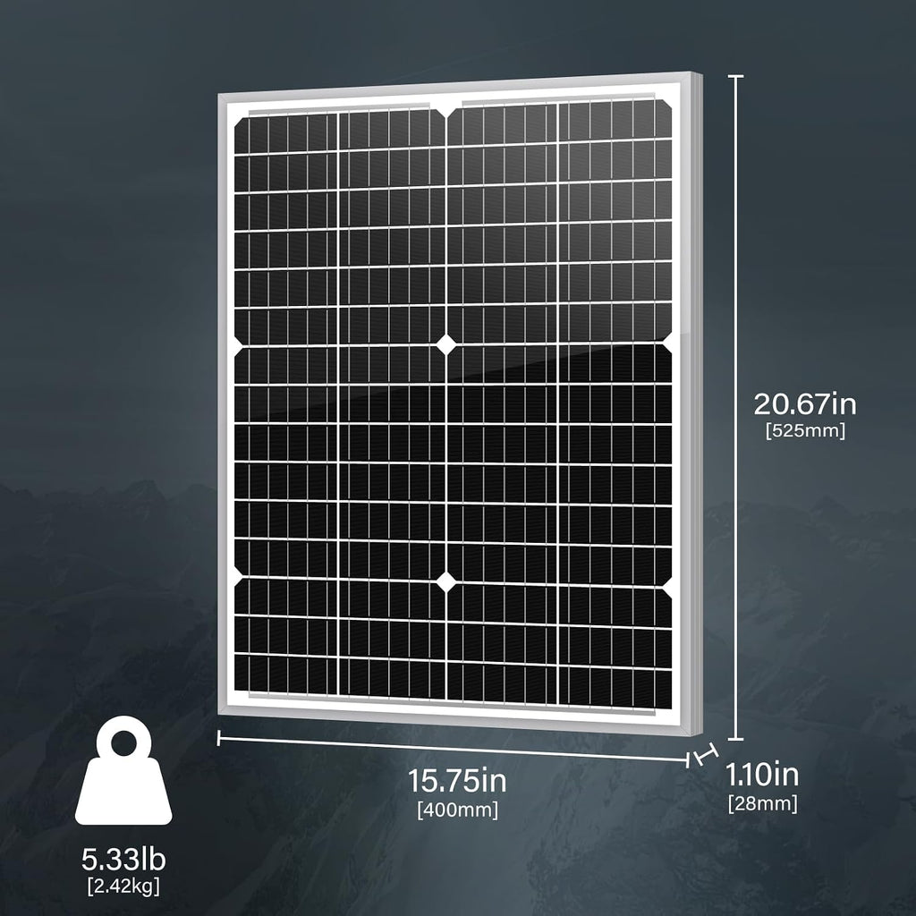 Newpowa 5-Pack 35W 12V Monocrystalline Solar Panels 10BB - High-Efficiency PV Modules for Off-Grid Systems, RV/Boat/Camper/Trailer/Gate Opener (175W Total)