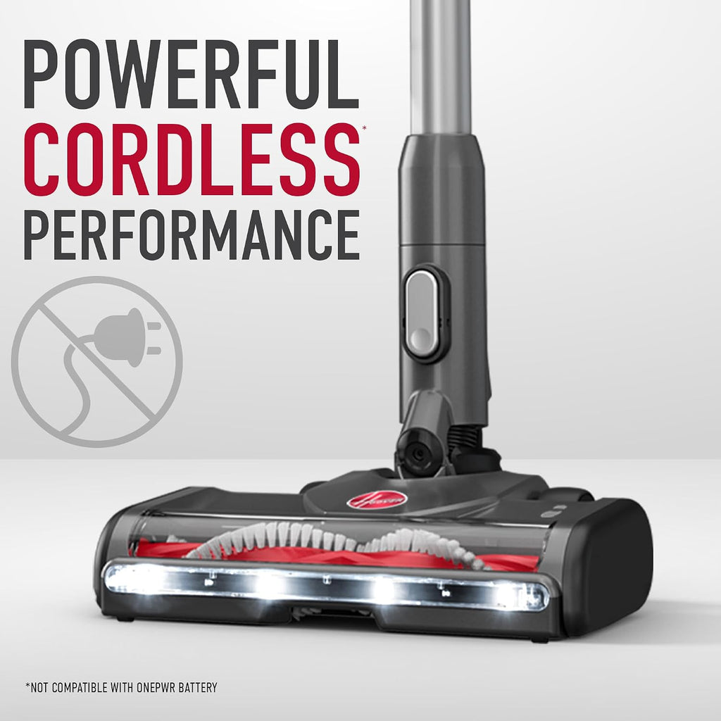Hoover Excelerate Cordless Stick Vacuum Cleaner with Included Tools, for Carpet and Hard Floors, Lightweight Design, Powerful Suction, LED Headlights, BH59000V