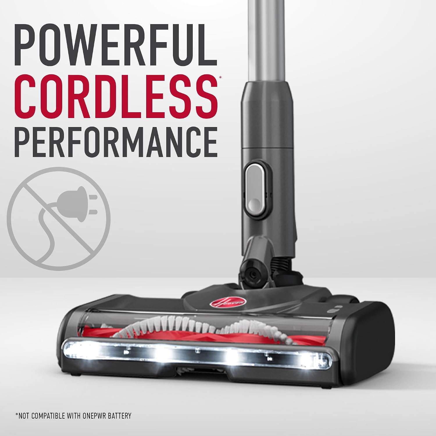 Hoover Excelerate Cordless Stick Vacuum Cleaner with Included Tools, for Carpet and Hard Floors, Lightweight Design, Powerful Suction, LED Headlights, BH59000V