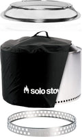 Solo Stove Yukon Big Yard Bundle 2.0 | Incl. Yukon Smokeless Fire Pit with Stand, Shelter, Shield, Portable for Wood Burning, Removable Ash Pan, Stainless Steel, H: 19.8in x Dia: 27in, 50.85lbs