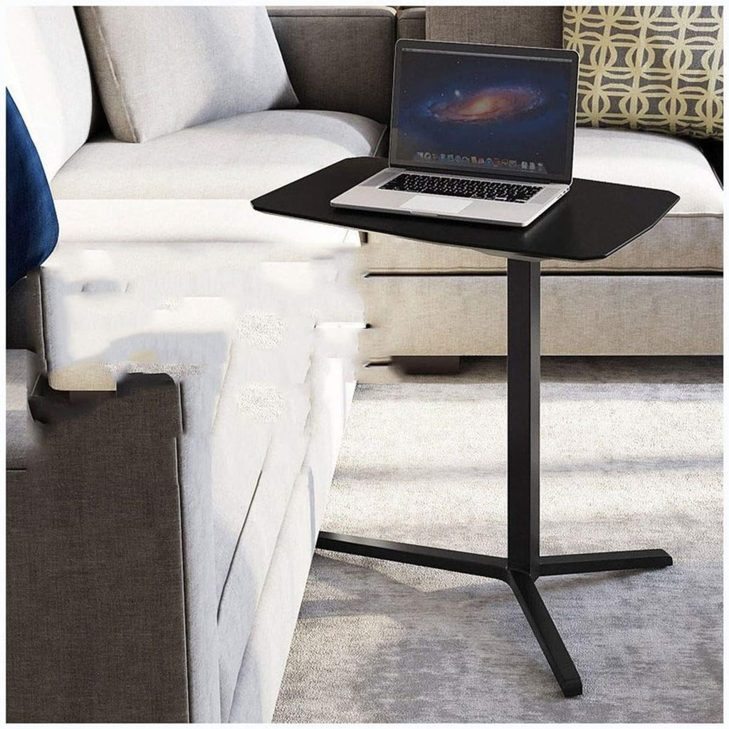 Overbed Table Adjustable Height and Tilt Angle Folding Laptop Table - Mobile Overbed in Black, Portable Gaming Computer Desk, Tablet Stand