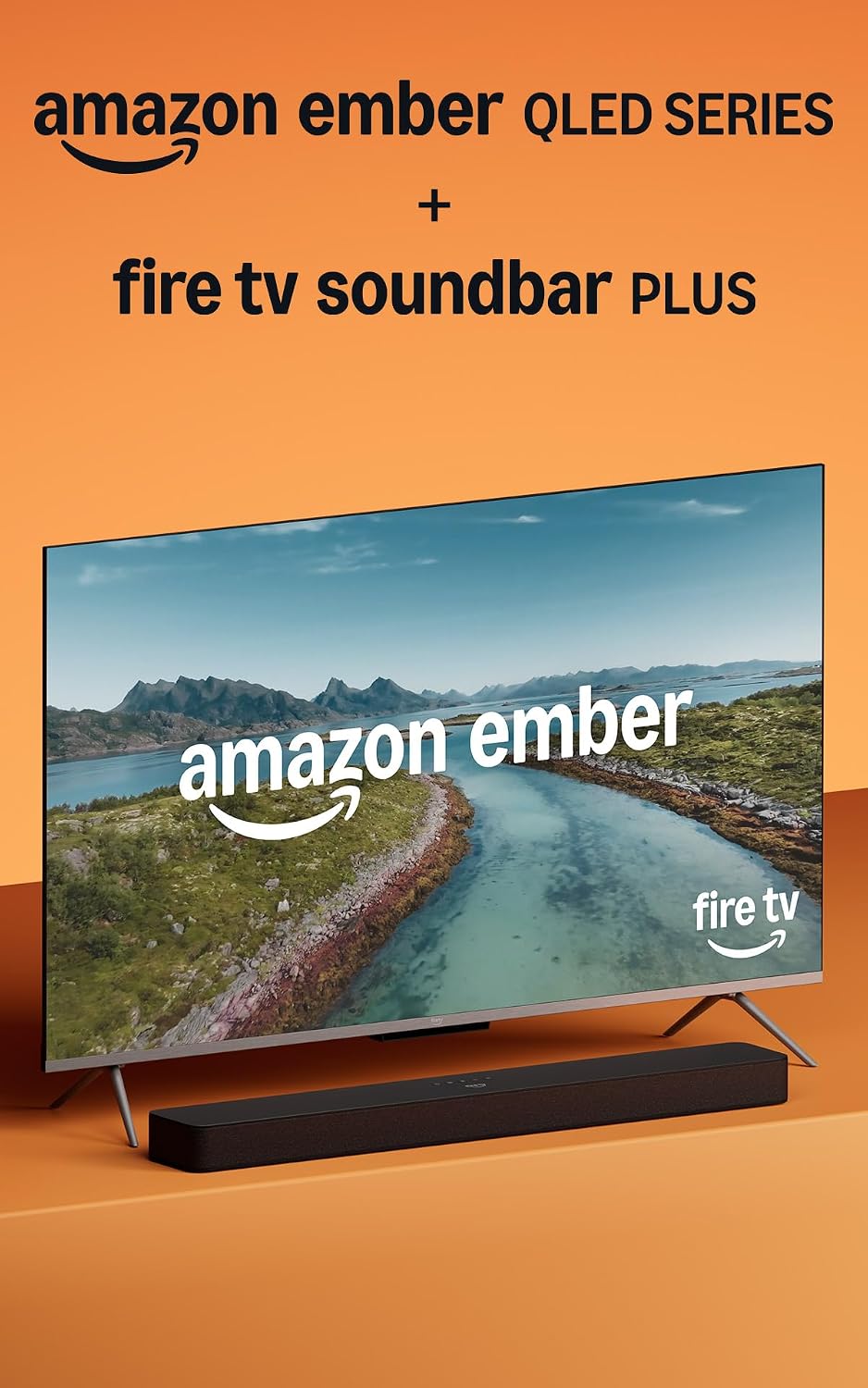 Amazon Ember 55' QLED Series with Fire TV (newest model) with Fire TV Soundbar Plus