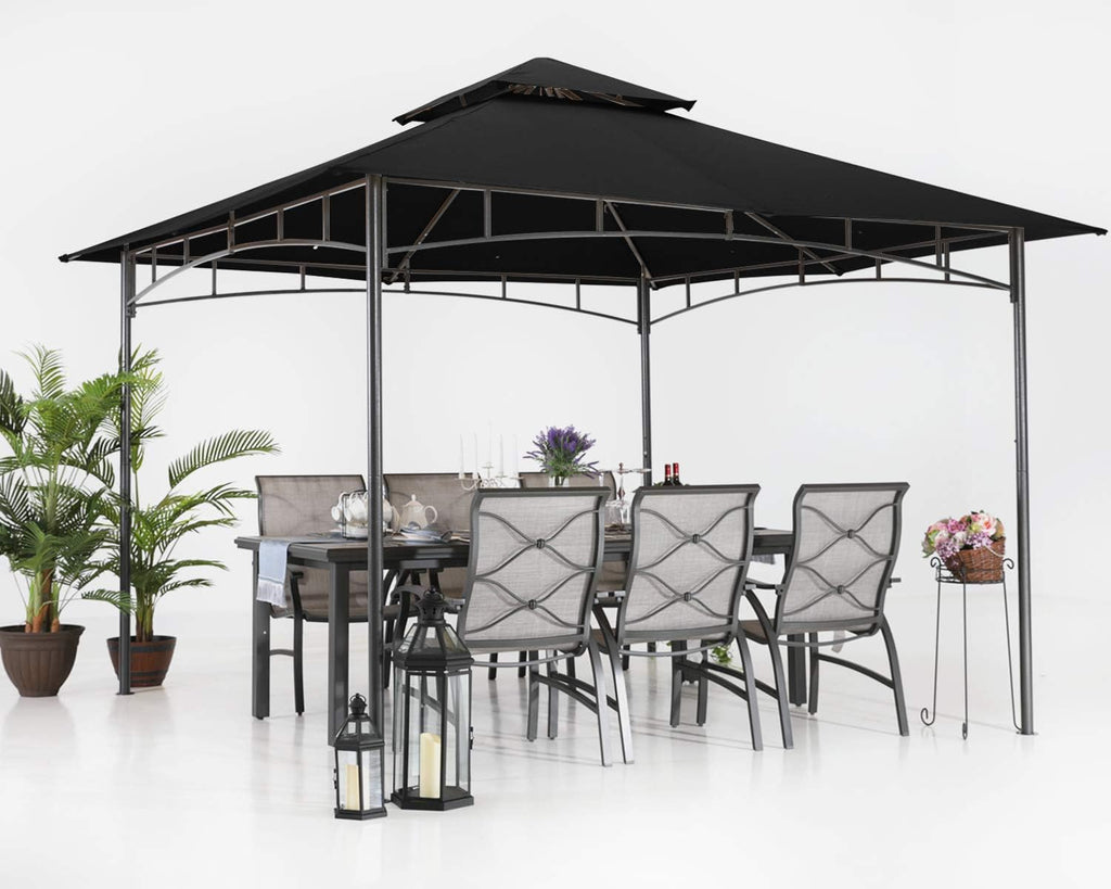 ABCCANOPY Gazebos for Patios 10x10 - Outdoor Steel Frame Gazebo for Lawn Backyard Garden Deck (Black)
