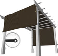 Windscreen4less 11'x4' Outdoor Pergola Replacement Shade Cover Canopy for Patio Privacy Shade Screen Panel with Grommets on 2 Sides Includes Weighted Rods Breathable UV Block Brown-Customized