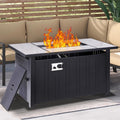 OutVue 47' Propane Fire Pit Table with Real Ceramic Tabletop, 50000 BTU Gas Firepit Table with Lid & Lava Stones, Outdoor Fire Pit for Dining or Party, Firepit for Outside, Patio