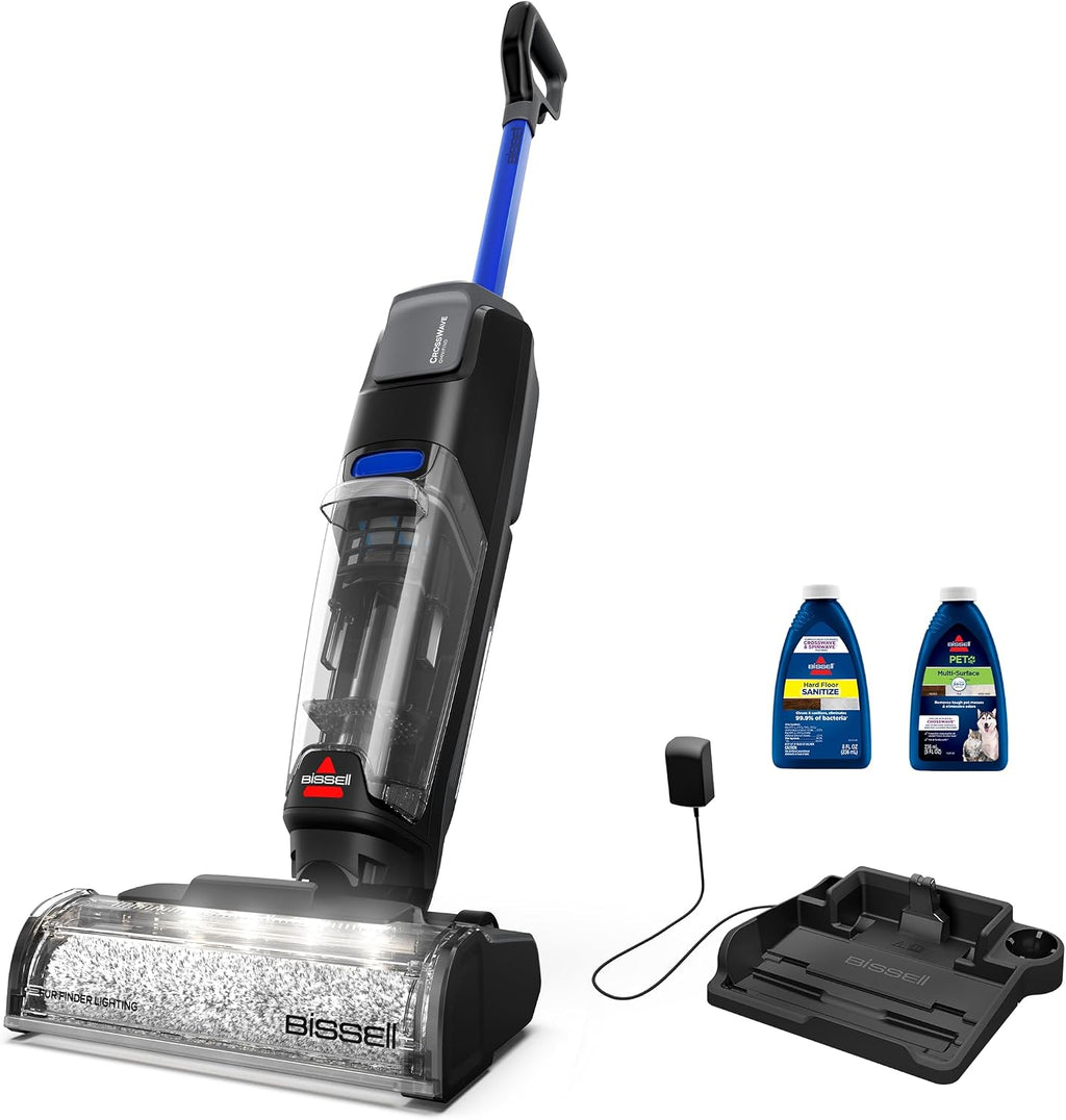 Bissell CrossWave OmniFind Cordless Wet Dry Vacuum Mop with FurFinder Headlights, All-in-One Floor Cleaner with Powerful Suction for Hard Floors and Rugs, 3967F