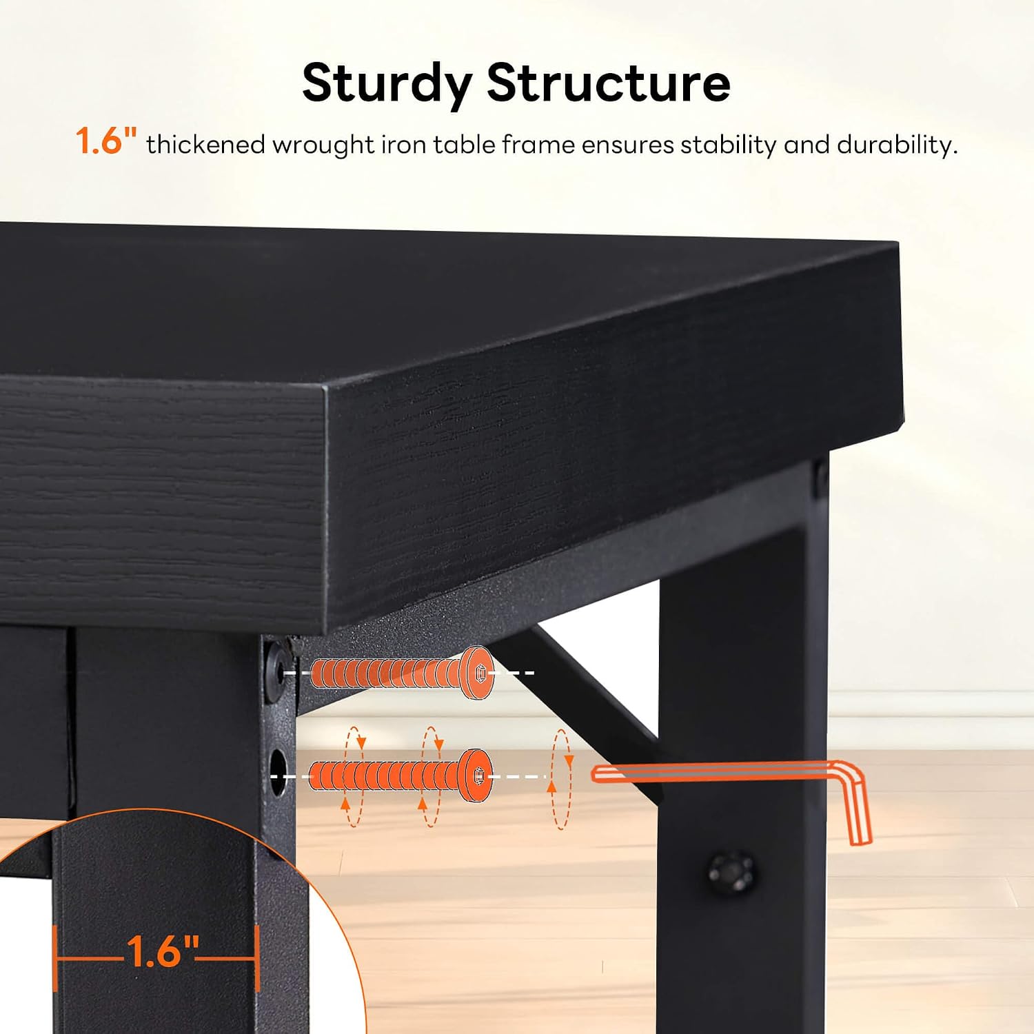 ivinta L Shaped Desk, Modern Corner Home Office Computer Desk with 2' Thicker Desktop for Study Work, Simple Reversible Worksation with Metal Frame for Bedroom Living Room Novas (Black)