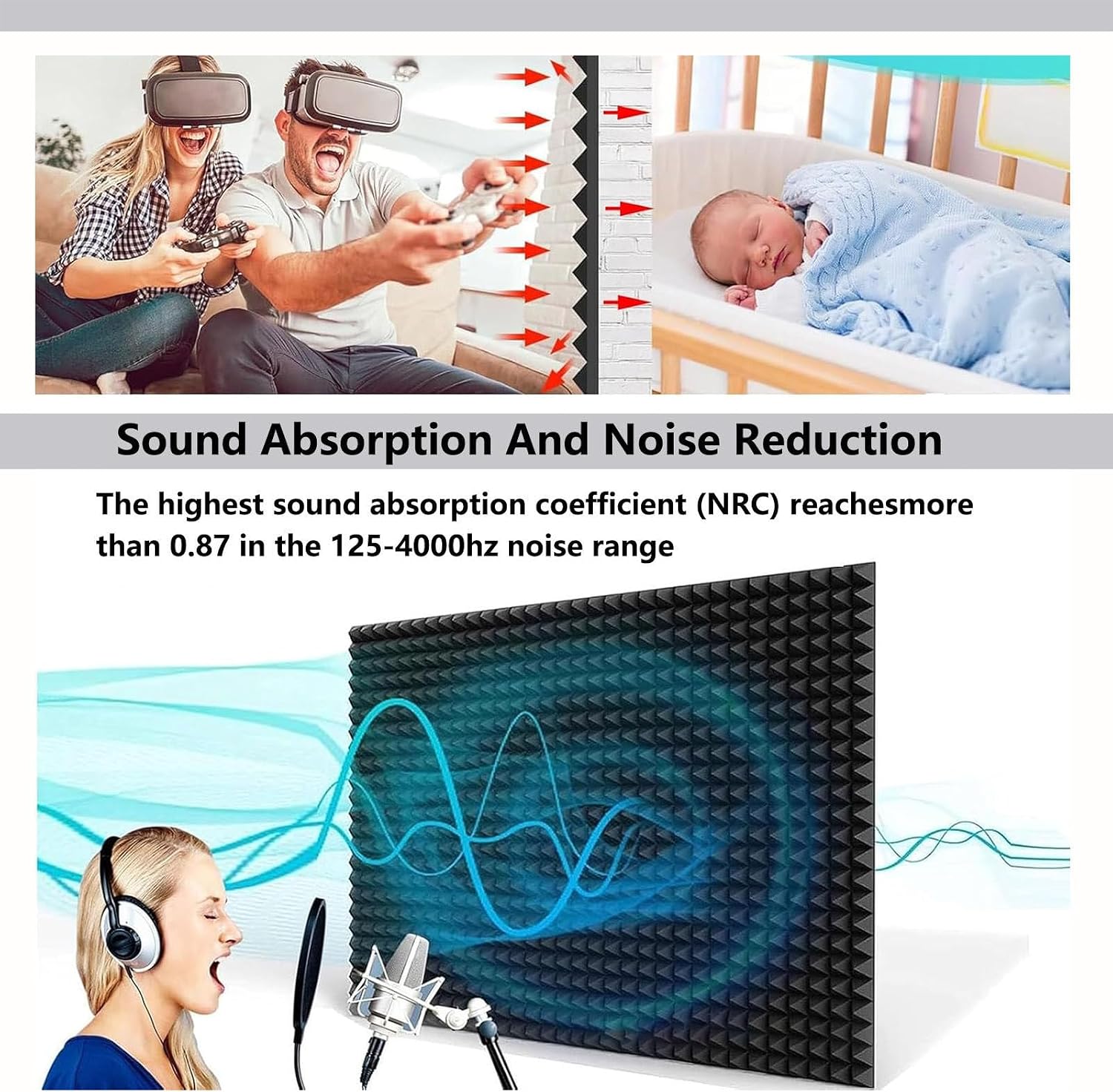 Soundproof Recording Booth, Portable Isolation Room for Home Studio, Microphone and Podcast Recording, Gaming and Broadcasting