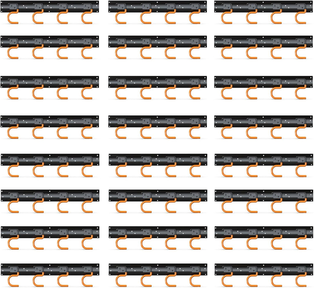 3-H 24×16' All Metal Garden Tool Organizer, Garage Tool Organizer, Broom Holder Wall Mount for Garage, Shed, Garden, Basement Hanging and Organizing Rake, Mop, Shovel, Hose