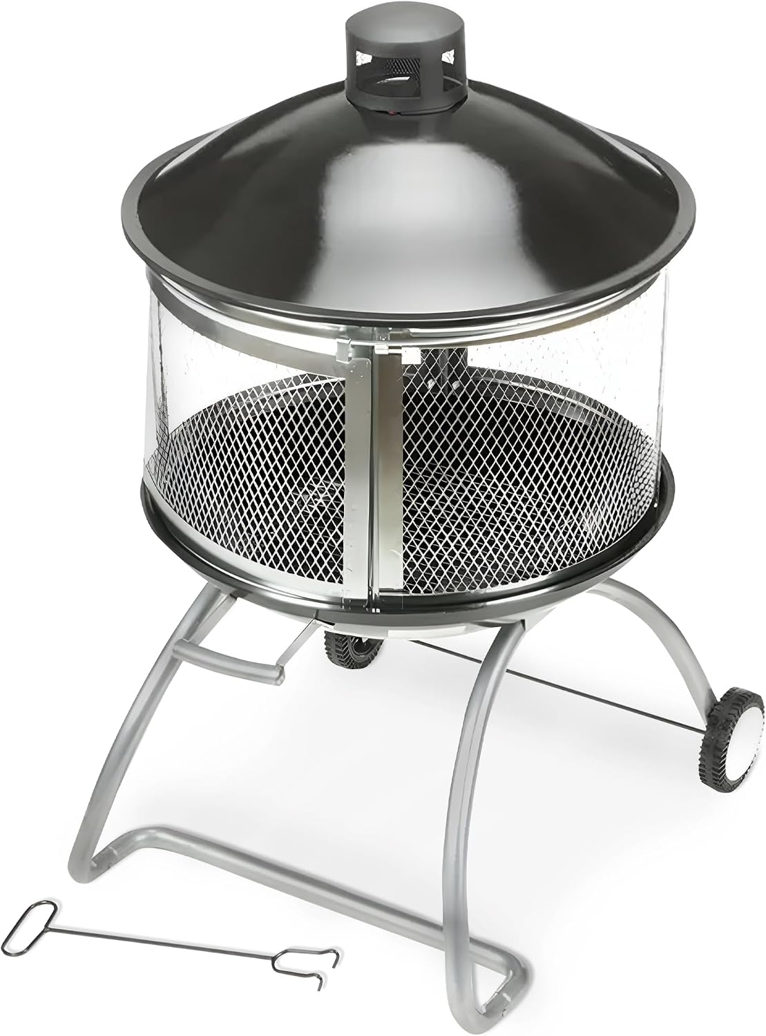 Four Seasons Courtyard Outdoor Fire Pit with Sliding Door, and Top Lid, 28'