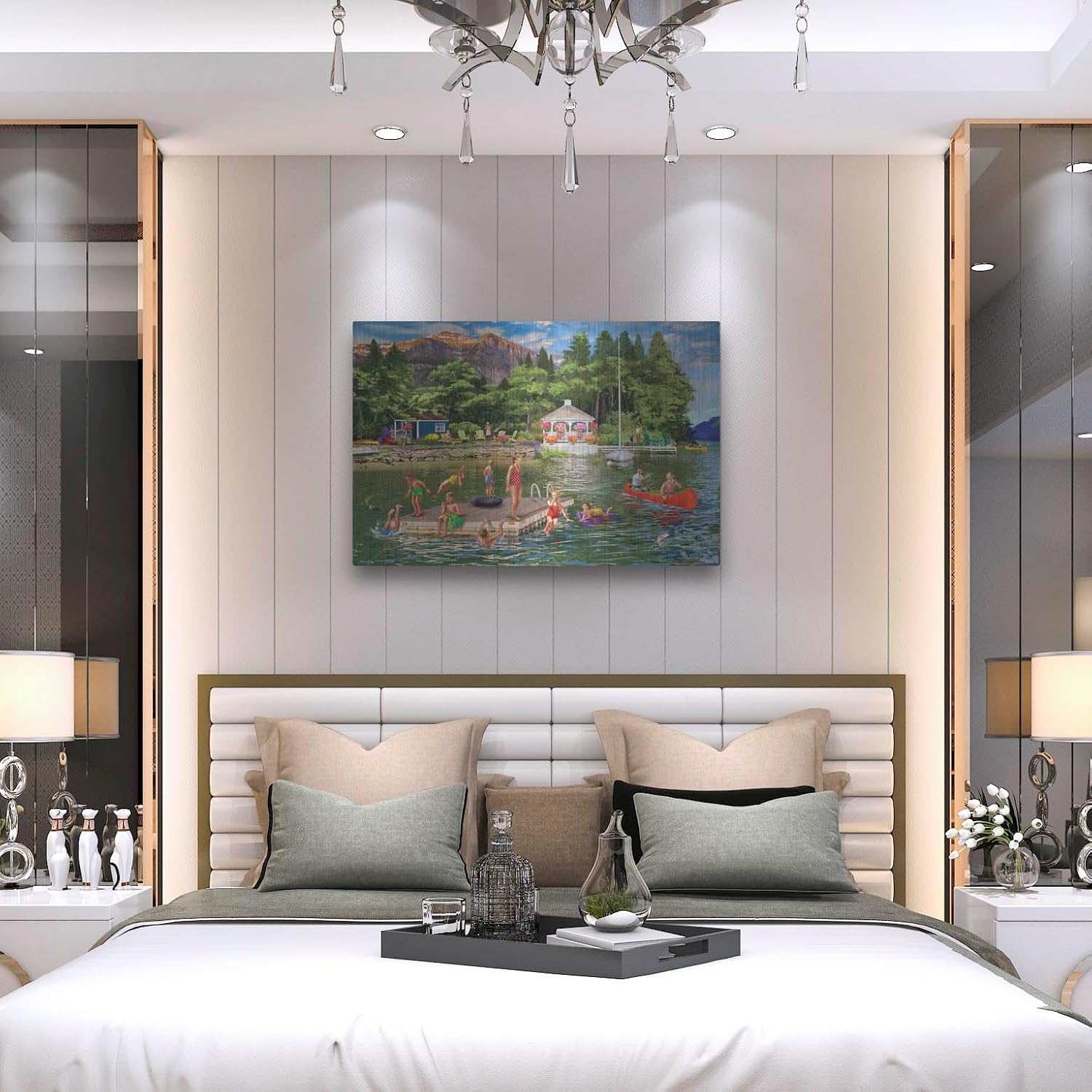 'Gazebo Lake' by Bigelow Illustrations Metal Wall Art, 36' x 24'