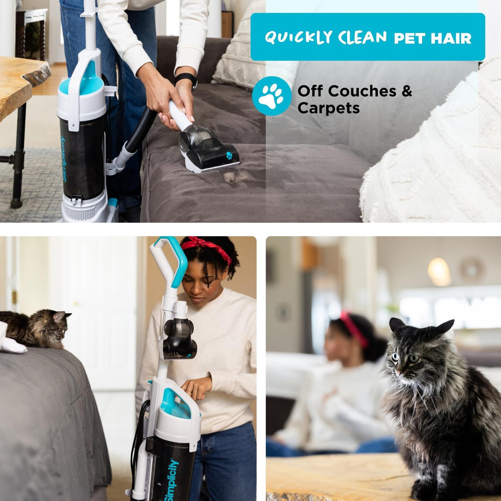 Pets Pro, Hard Floor and Carpet Vacuum Cleaners for Home Pet Hair, Upright, Bagless Lightweight, Powerful Suction in Homes with Dogs Plus Upholstery, Dust and Crevice Tools, SVPET