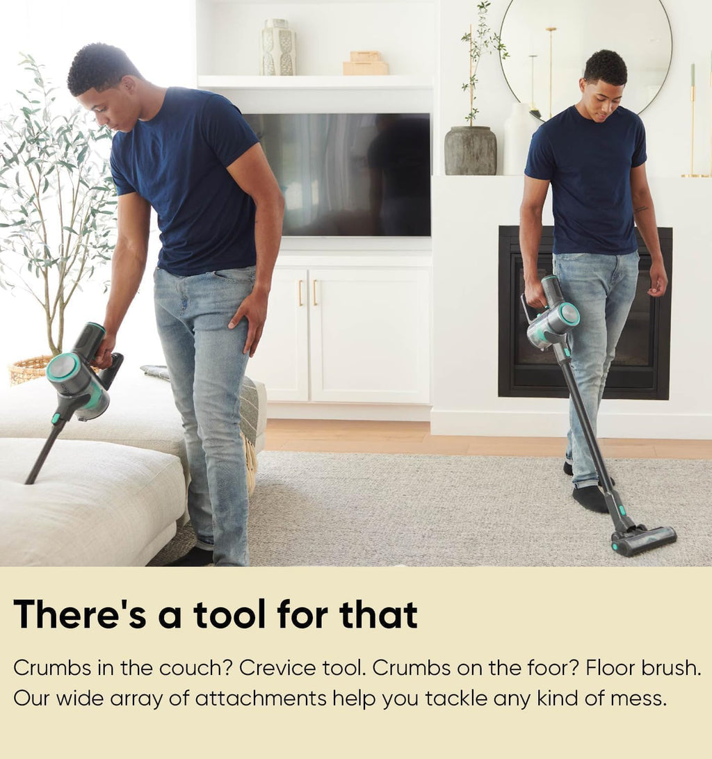Wyze Cordless Vacuum S with 20Kpa Powerful Suction, Lightweight Stick with HEPA Filter, 300W Powerful Brushless Motor, 40mins Runtime for Home Hard Floor Carpet Pet Hair
