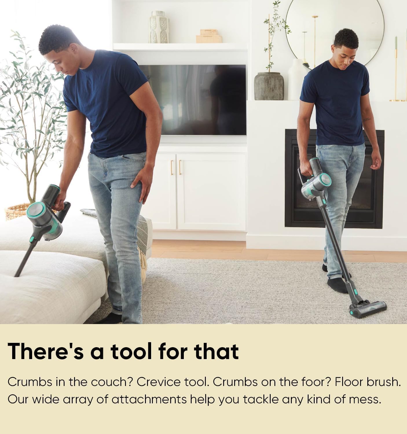 Wyze Cordless Vacuum S with 20Kpa Powerful Suction, Lightweight Stick with HEPA Filter, 300W Powerful Brushless Motor, 40mins Runtime for Home Hard Floor Carpet Pet Hair