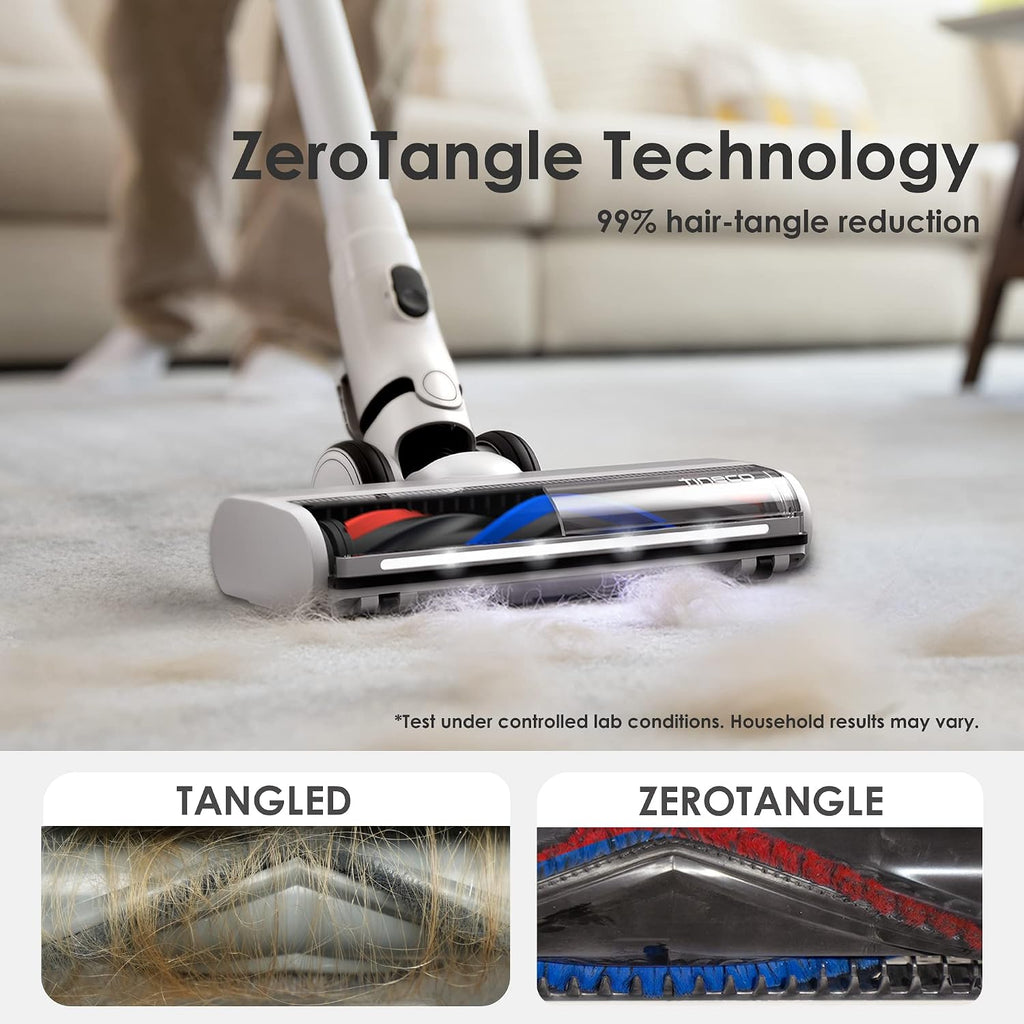 Tineco Pure ONE S15 Essentials Cordless Vacuum Cleaner, Stick Vacuum Rechargeable with Anti-Tangle Brush, LED Headlights for Hard Floor, Pet Hair & Home Cleaning
