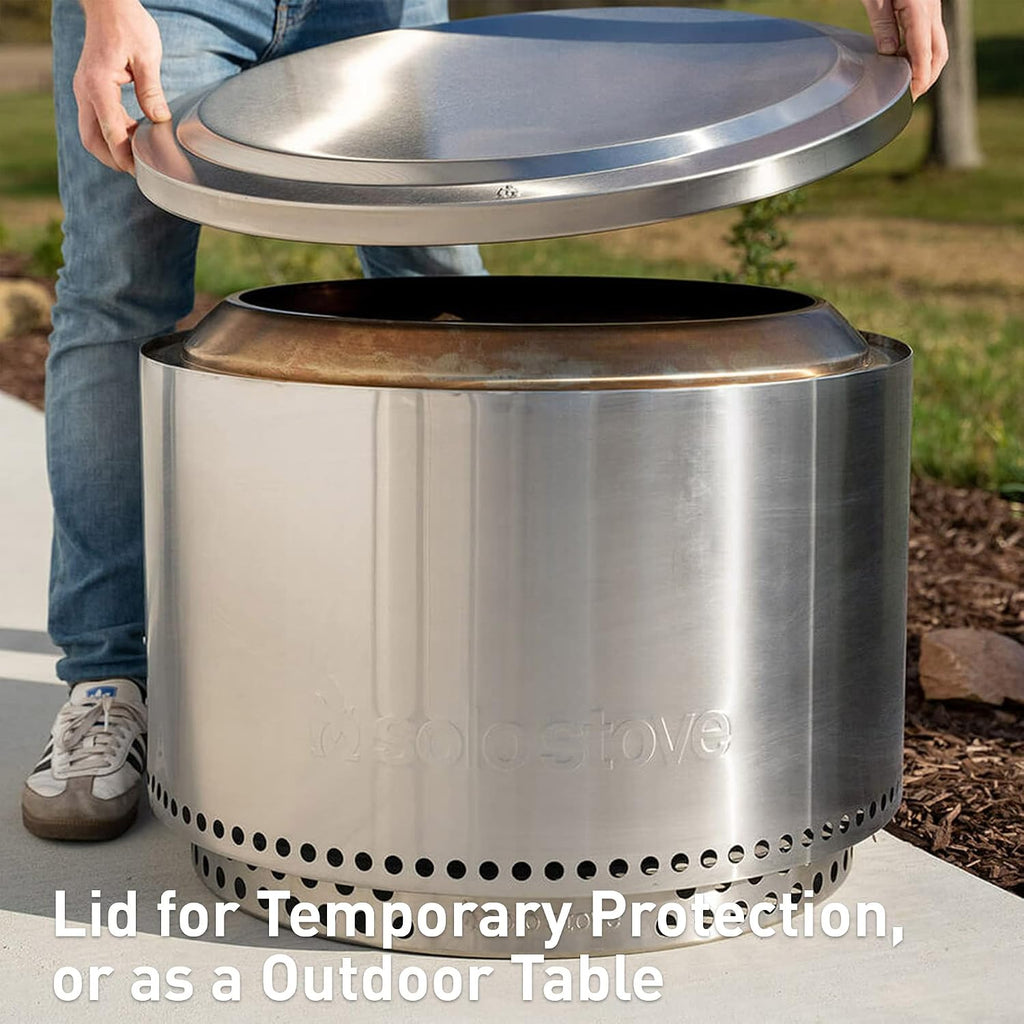 Solo Stove Yukon Backyard Bundle 2.0 | Incl. Yukon Smokeless Fire Pit with Stand, Shelter, Shield, Lid, Portable for Wood Burning, Removable Ash Pan, Stainless Steel, H: 19.8in x Dia: 27in, 50.85lbs.
