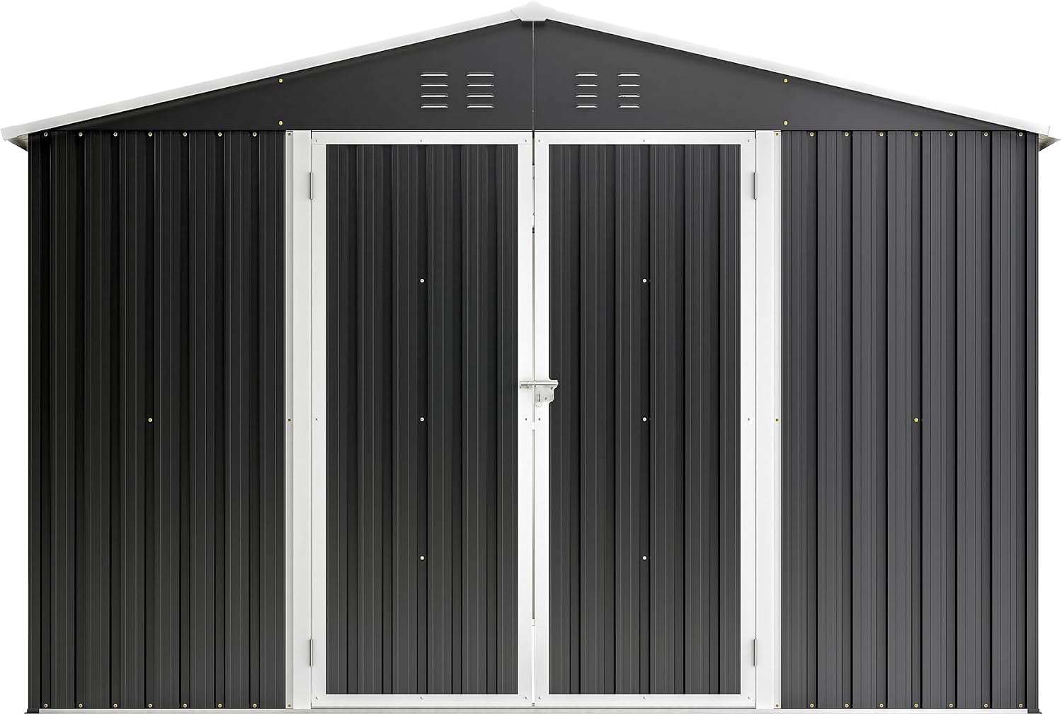 ZeHuoGe Outdoor Storage Shed 10 x 12 FT, Utility Metal Tool Storage with Lockable Doors, Large Metal Garden Shed for Backyard, Patio Lawn