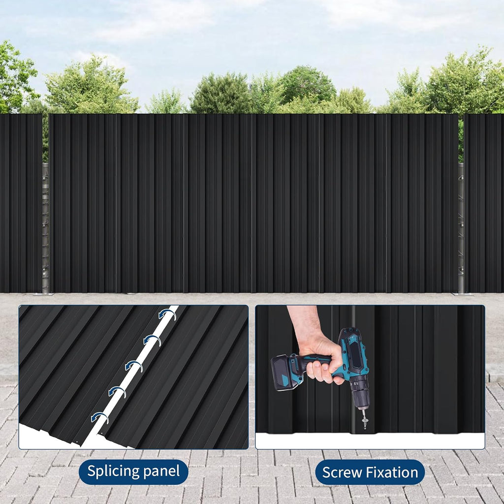 GarveeLife Metal Roofing Panels - 20Pcs Corrugated Galvanized Roof Panels for Carport Waterproof Siding Panels for Outdoor House, 42.52 in x 16.8 in