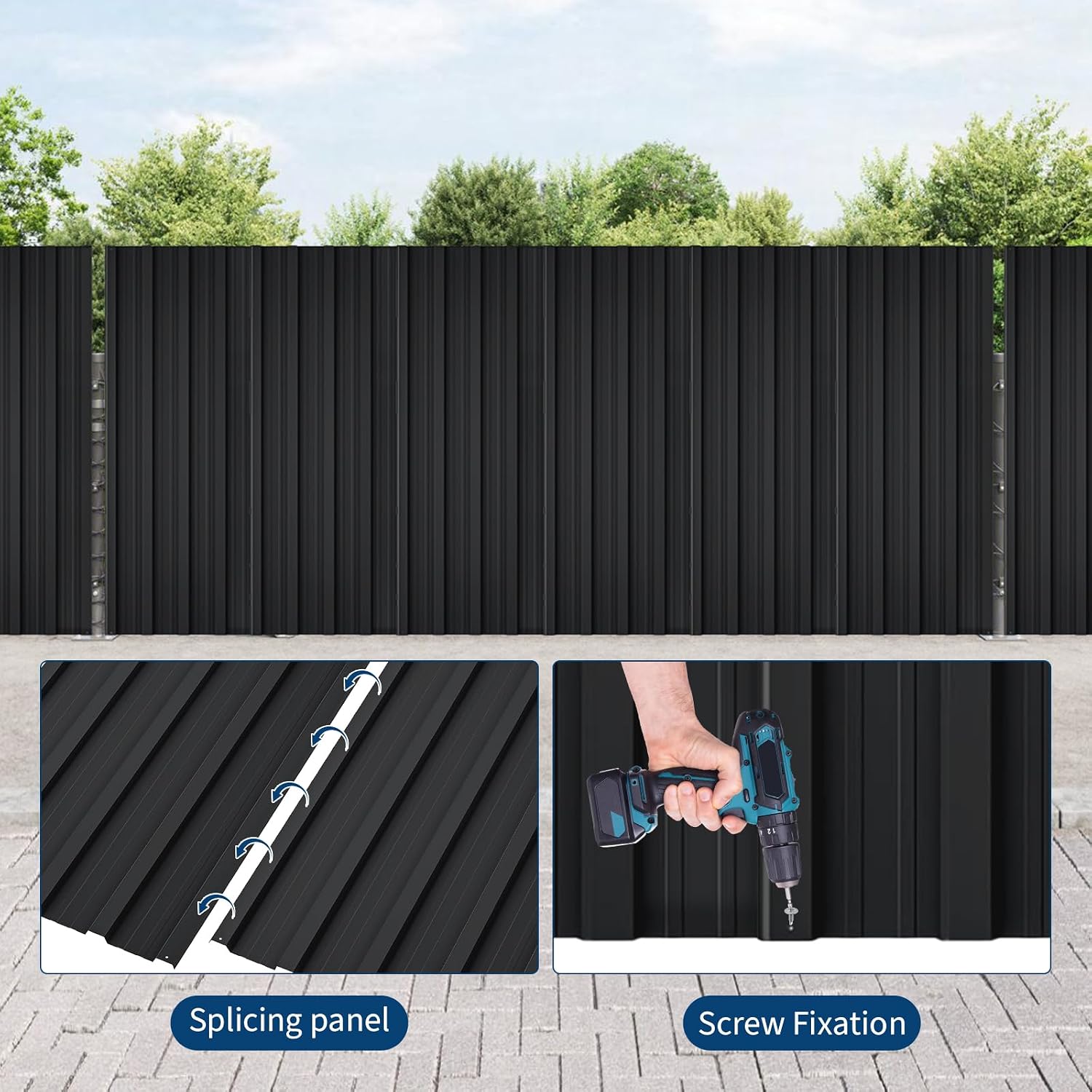 GarveeLife 20Pcs Metal Roofing Panels for Carport, Heavy Duty Metal Carport Kits, Galvanized Steel Corrugated Panels, for Patio Outdoor Garden, 60.63 in x 16.8 in