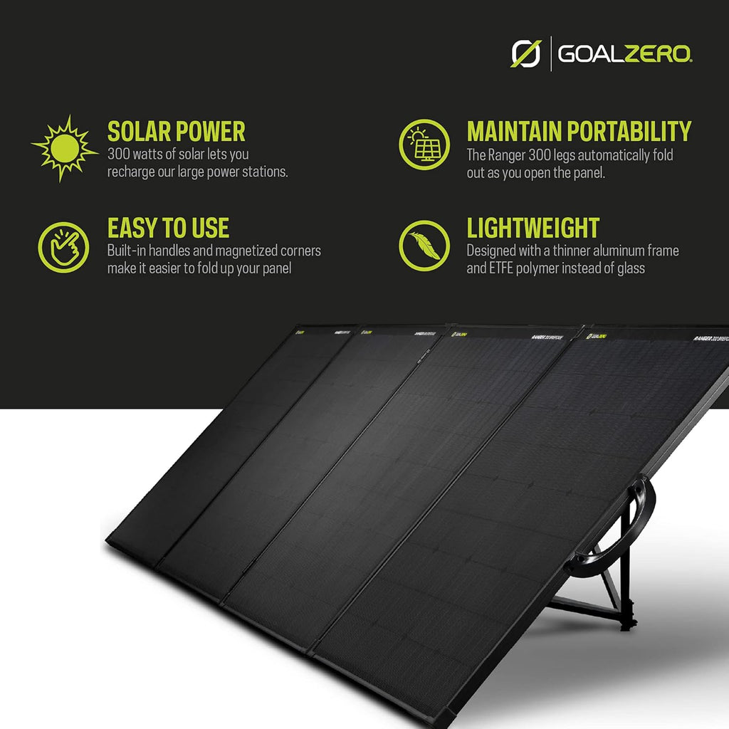 Goal Zero Ranger 300 Briefcase Solar Panels, Portable 300-Watt Solar Panels, Flexible Solar Panel for Outdoor Charging Station