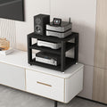 Portable Media Stand - Black Audio Rack for AV Storage, Corner Shelf for Living Room, Gaming Room, Recording Studio, Meeting Room, Bedroom - Compact 40x35x35.5cm Design