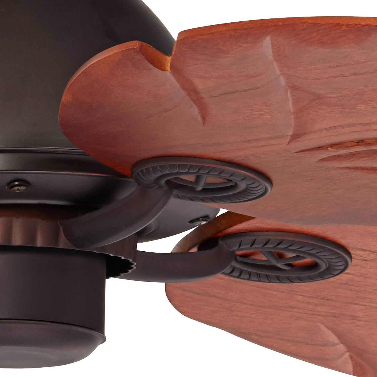 Casa Vieja 60' Oak Creek Tropical Rustic Country Cottage Large Indoor Outdoor Ceiling Fan Oil Rubbed Bronze Brown Walnut Wood Leaves Damp Rated for Patio Exterior House Porch Gazebo Garage Barn