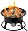 Flame King Smokeless Propane Fire Pit, 19-inch Portable Firebowl, 58K BTU with Self Igniter, Cover, & Carry Straps for RV, Camping, & Outdoor Living
