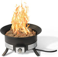 Amazon Basics Portable Propane Fire Pit, 19 inch Round Gas for Patio, 55,000 BTU, Carry Strap, Heat, Warmth and Ambience