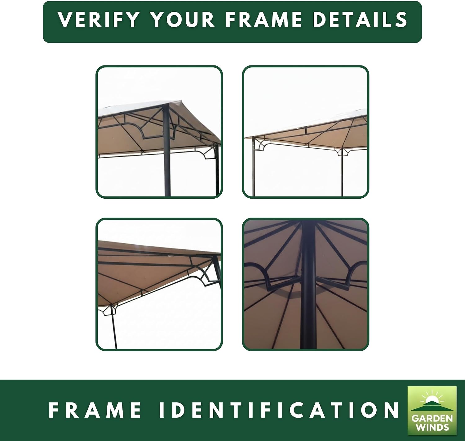 Garden Winds Durable 350 Replacement Canopy Top Compatible with Living Accents 10' x 10' Gazebo Model SJ2013-01 – Beige