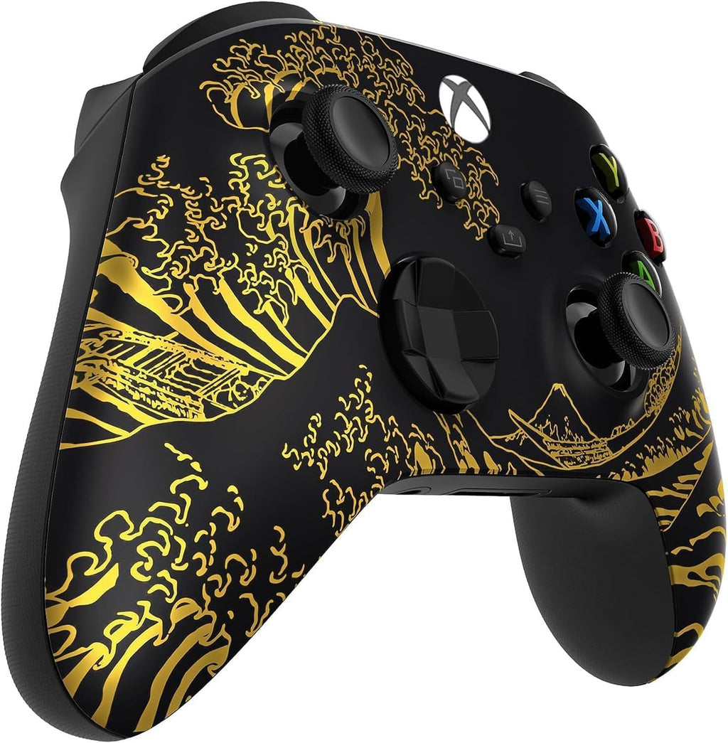 Custom Controllerzz Wireless Controller for Microsoft Xbox Series X/S & Xbox One - Soft Touch Feel - Custom Series X/S Controller (X/S Golden Waves)